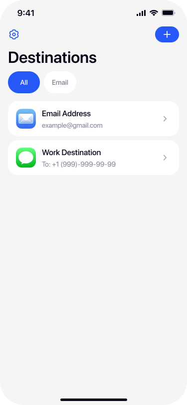 Selecting No for different device setup in Another Phone destination Re:Text